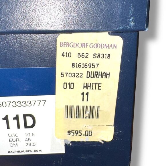 Ralph Lauren Purple Label Durham Buck Oxfords in Ivory Suede Men’s Sz 11 - Picture 4 of 16